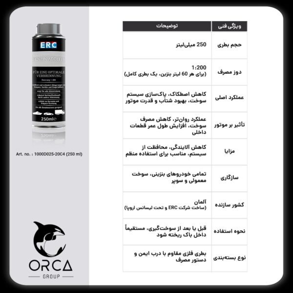 مکمل ERC Petrol Additive – ساخت آلمان - Image 4