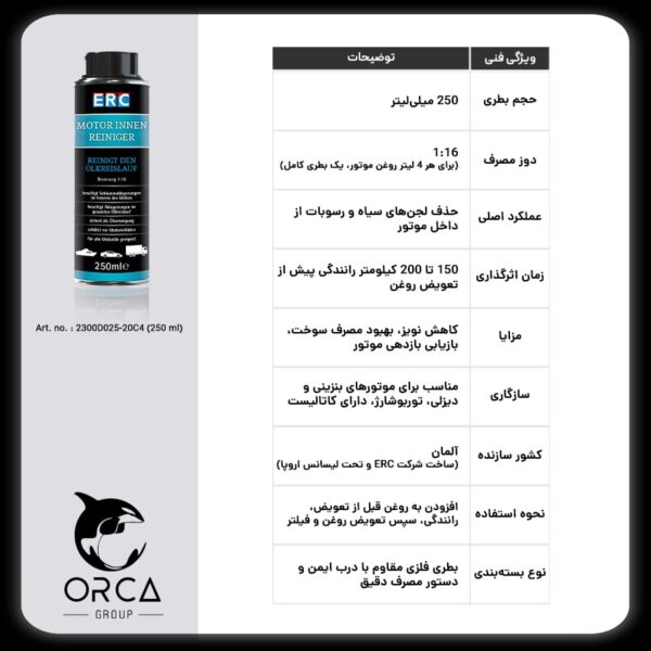 مکمل ERC Engine Interior Cleaner – ۲۵۰ میلی‌لیتر – ساخت آلمان - Image 4